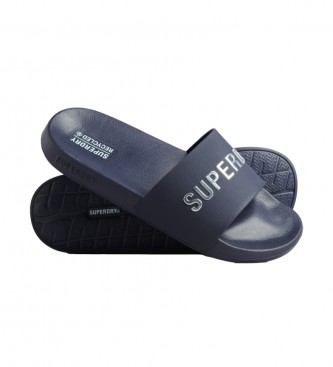 Superdry Flipflops med Code navy-logotyp