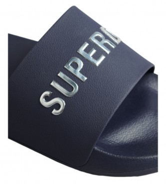 Superdry Chanclas de piscina con logotipo Code marino