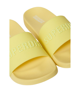 Superdry Chinelos de dedo vegan com logtipo amarelo