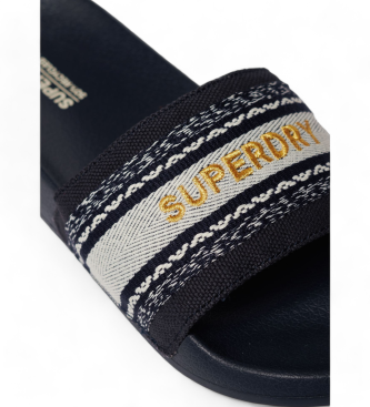 Superdry Black woven flip flops