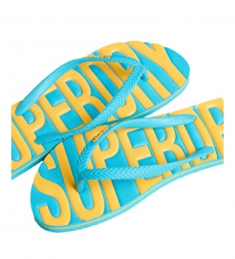 Superdry Chinelos de dedo vegan com logótipo azul Vintage Logo