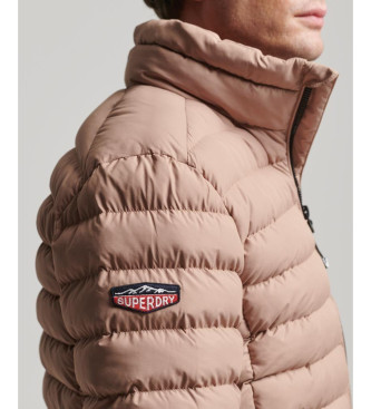 Superdry Pikowana kurtka z haftem Fuji brązowa