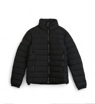 Superdry Fuji Quiltet jakke med broderi, sort