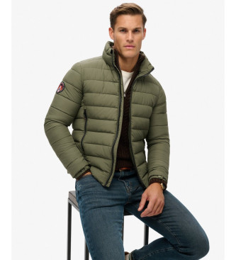 Superdry Embroidered Quilted Jacket Fuji green