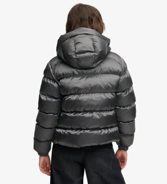 Superdry Shiny Padded Jacket with Hood black
