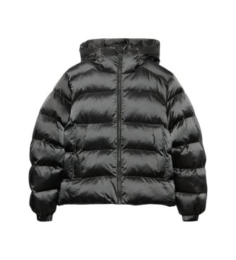 Superdry Shiny Padded Jacket with Hood black