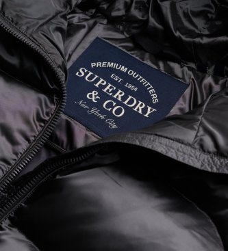 Superdry Shiny Padded Jacket with Hood black