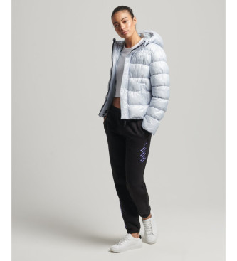 Superdry Lys quiltet jakke med htte Sportsbl