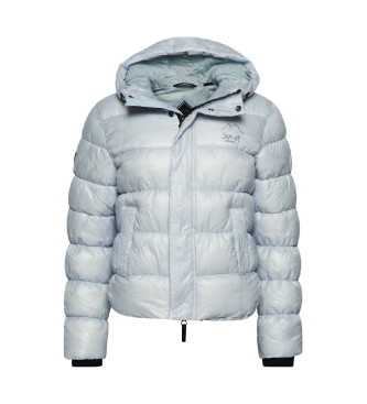 Superdry Lys quiltet jakke med htte Sportsbl