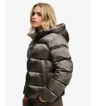 Superdry Casaco Acolchoado Brilhante com Capuz verde