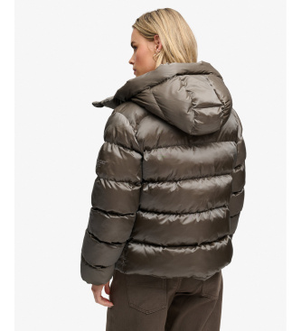 Superdry Casaco Acolchoado Brilhante com Capuz verde