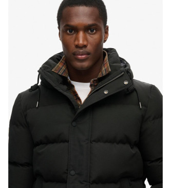 Superdry Casaco Everest com capuz e acolchoado preto
