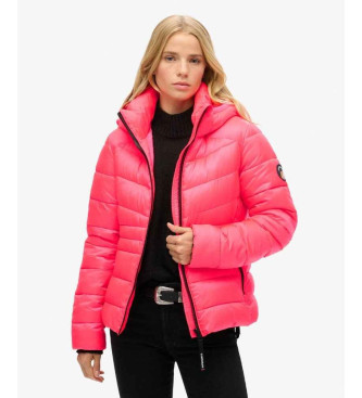 Superdry Fuji Quiltet jakke med htte, pink