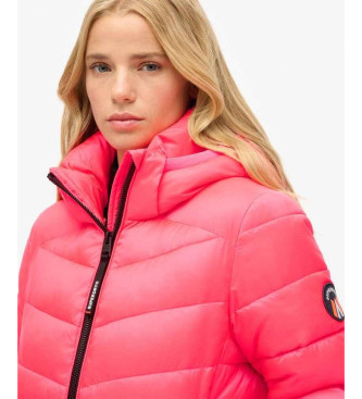 Superdry Fuji Quiltet jakke med htte, pink