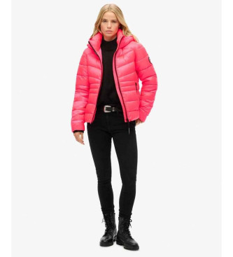 Superdry Fuji Hooded Quilted Jacket Pink