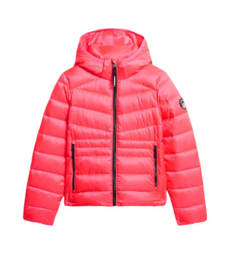 Superdry Fuji Quiltad jacka med huva Rosa