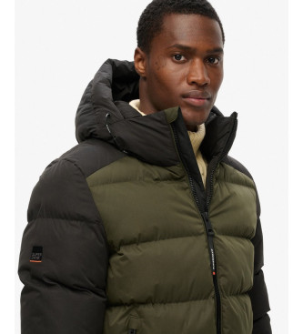 Superdry Quilted Hooded Jacket black, green