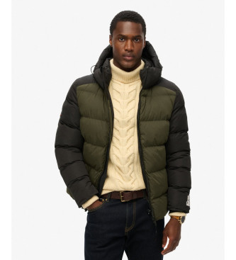 Superdry Quilted Hooded Jacket black, green