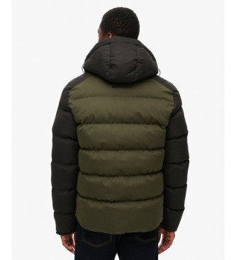 Superdry Quilted Hooded Jacket black, green