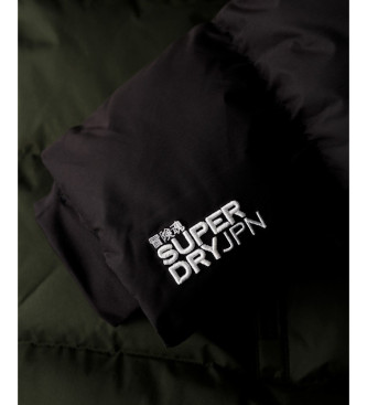 Superdry Veste matelasse  capuche noir, vert