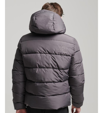 Superdry Sports grey quilted jacket with hood
