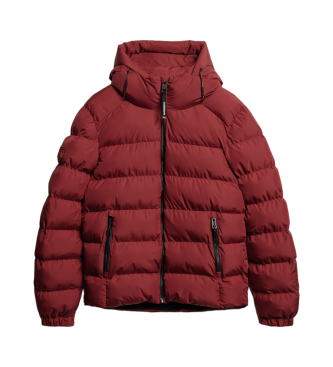 Superdry Hooded quilted jacket Sports red