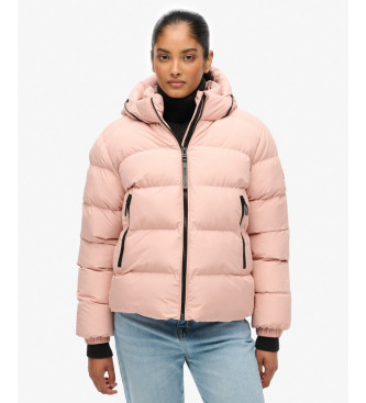 Superdry Stanton Hooded Quilted Jacket Pink