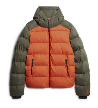 Superdry Hooded Quilted Jacket green, orange