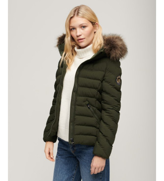 Superdry Quilted Hooded Jacket green