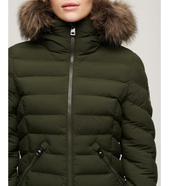 Superdry Quilted Hooded Jacket green