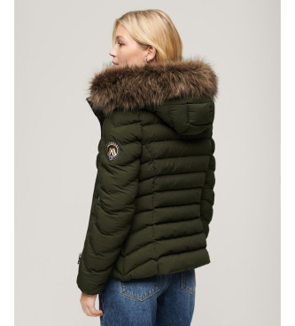 Superdry Quilted Hooded Jacket green