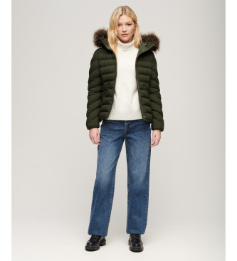 Superdry Quilted Hooded Jacket green