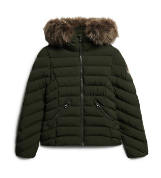 Superdry Quilted Hooded Jacket green