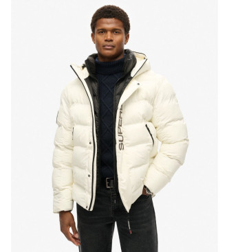 Superdry Casaco acolchoado com capuz e grfico citadino branco