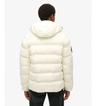 Superdry Veste matelasse avec capuche et motif urbain blanc