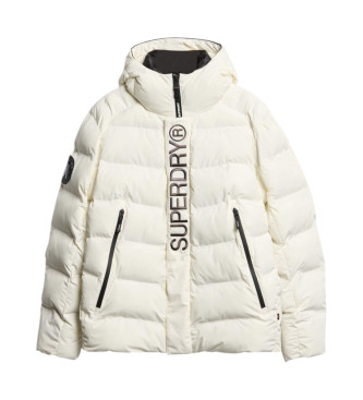 Superdry Gewatteerd jack met capuchon en witte city graphic