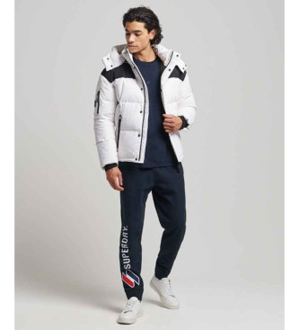 Superdry Square cut quilted jacket with hood white