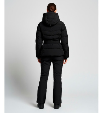 Superdry Prešita smučarska jakna Luxe s pasom črna
