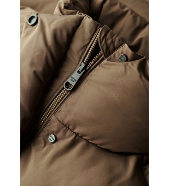 Superdry Veste matelasse mi-longue de couleur marron