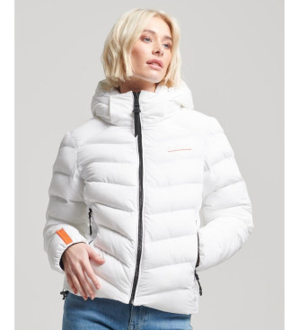 Superdry Quiltad jacka med huva i mikrofiber vit