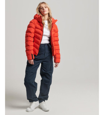 Superdry Steppjacke aus Mikrofaser mit Kapuze rot