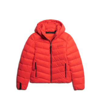 Superdry Casaco acolchoado de microfibra com capuz vermelho