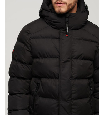 Superdry Quiltet mikrofiberjakke med htte Sport sort