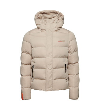Superdry Microfibre quilted hooded jacket Sports beige