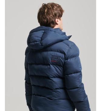 Superdry Microfibre quilted hooded jacket Sports navy