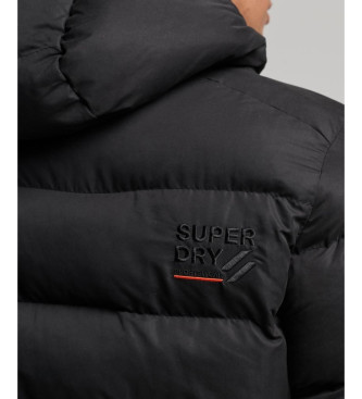 Superdry Chaqueta acolchada de microfibra con capucha Sports negro