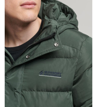 Superdry Microfibre quilted hooded jacket Sports green