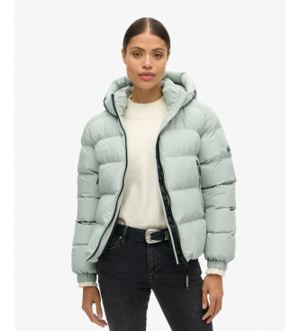Superdry Veste de sport matelasse avec capuche verte