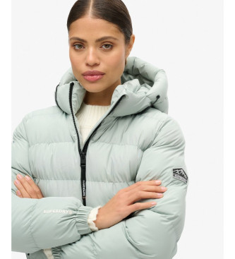 Superdry Veste de sport matelasse avec capuche verte