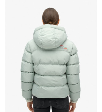 Superdry Veste de sport matelasse avec capuche verte